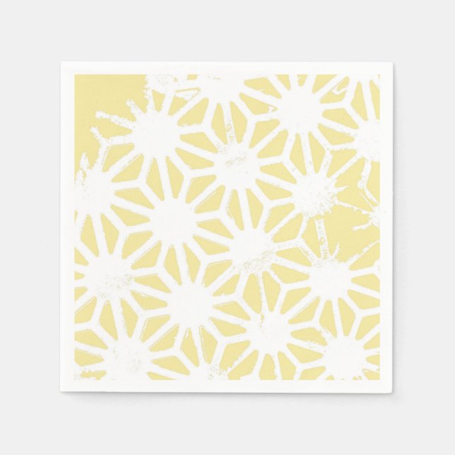 Lemon yellow geometric pattern napkin (Front)
