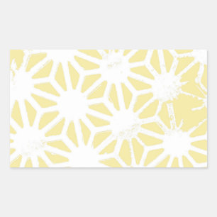 Lemon yellow geometric pattern rectangular sticker