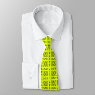 Lemon yellow geometric pattern tie