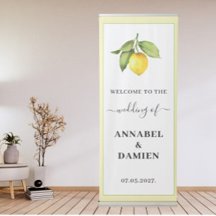 Lemon Yellow Green Wedding Welcome Retractable Banner