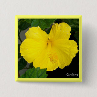 Lemon Yellow Hibiscus 15 Cm Square Badge