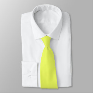 Lemon Yellow Hidden Initials Solid Colour Neck Tie