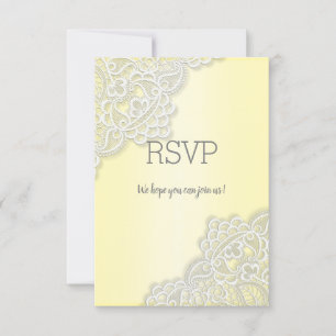 Lemon yellow lace elegant all event rsvp response