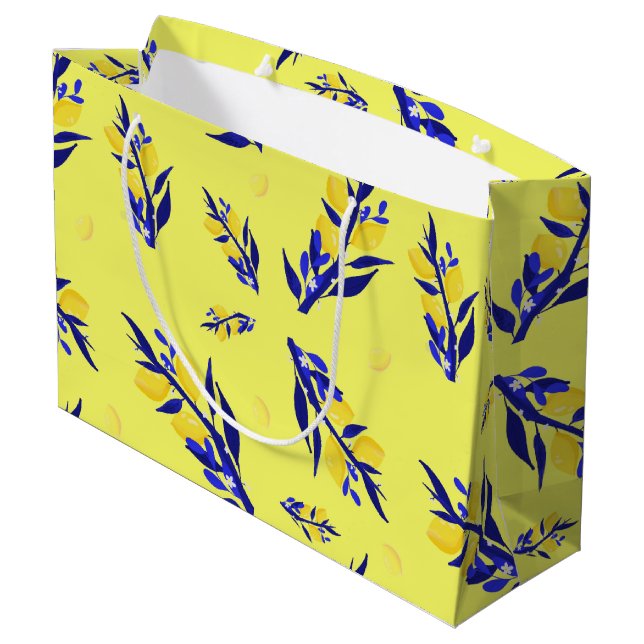 Lemon Yellow Large Gift Bag (Back Angled)