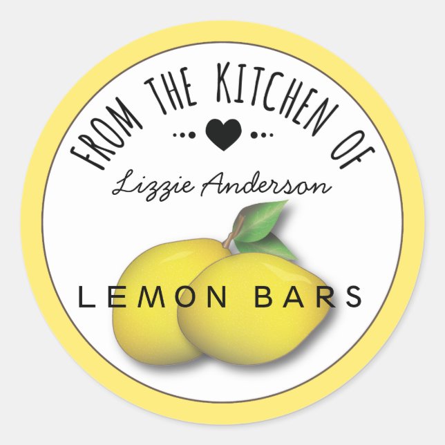 Lemon Yellow Modern From the Kitchen of Label (Front)