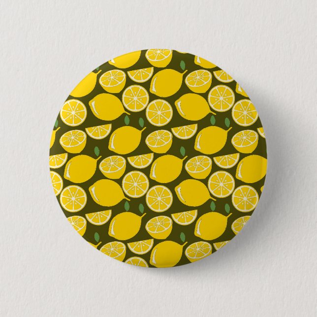 Lemon Yellow Modern Fun Cute 6 Cm Round Badge (Front)