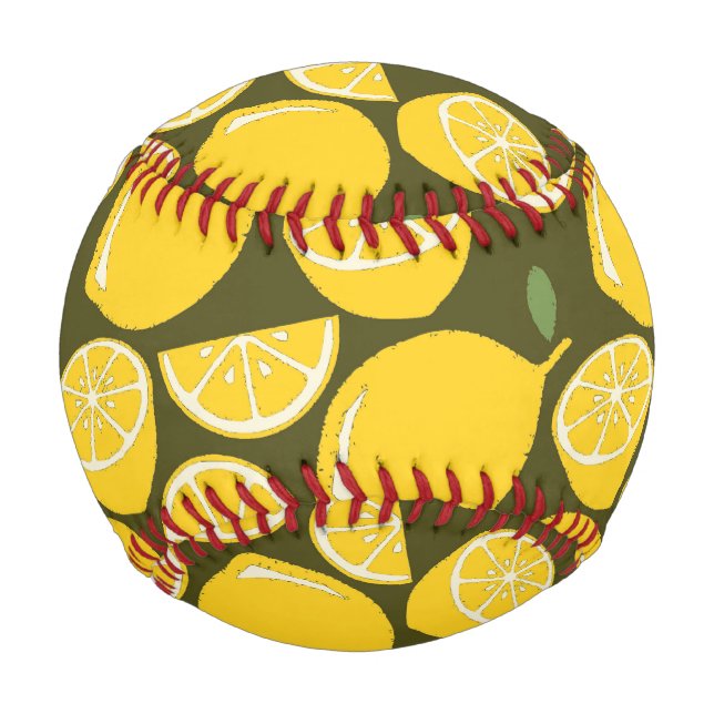 Lemon Yellow Modern Fun Cute Baseball (Front)