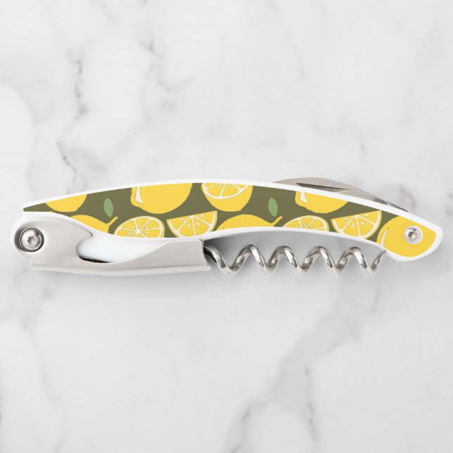 Lemon Yellow Modern Fun Cute Corkscrew (Front)