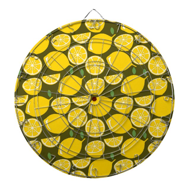 Lemon Yellow Modern Fun Cute Dartboard (Front)