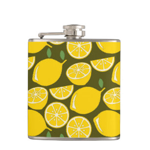 Lemon Yellow Modern Fun Cute Hip Flask