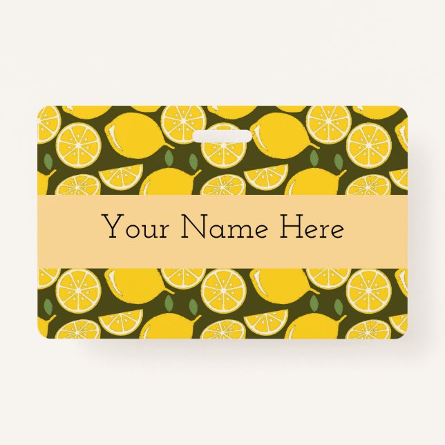 Lemon Yellow Modern Fun Cute ID Badge (Front)