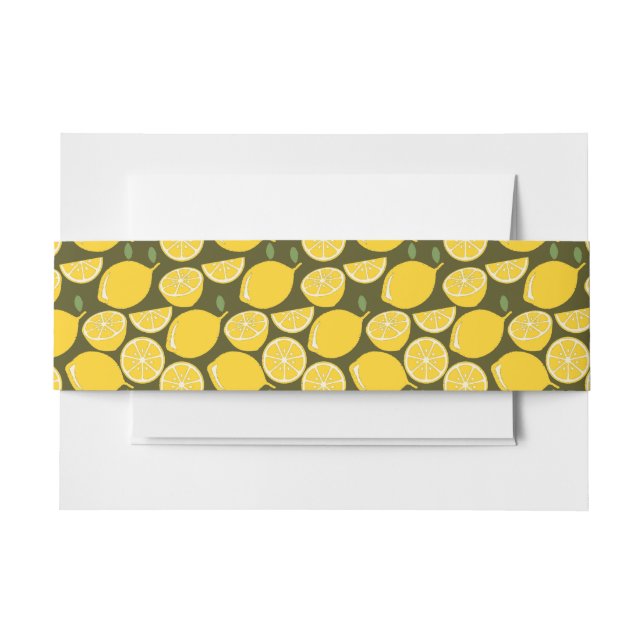 Lemon Yellow Modern Fun Cute Invitation Belly Band (Front Example)