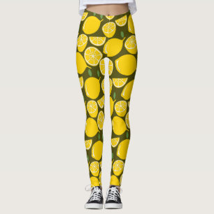 Lemon Yellow Modern Fun Cute Leggings