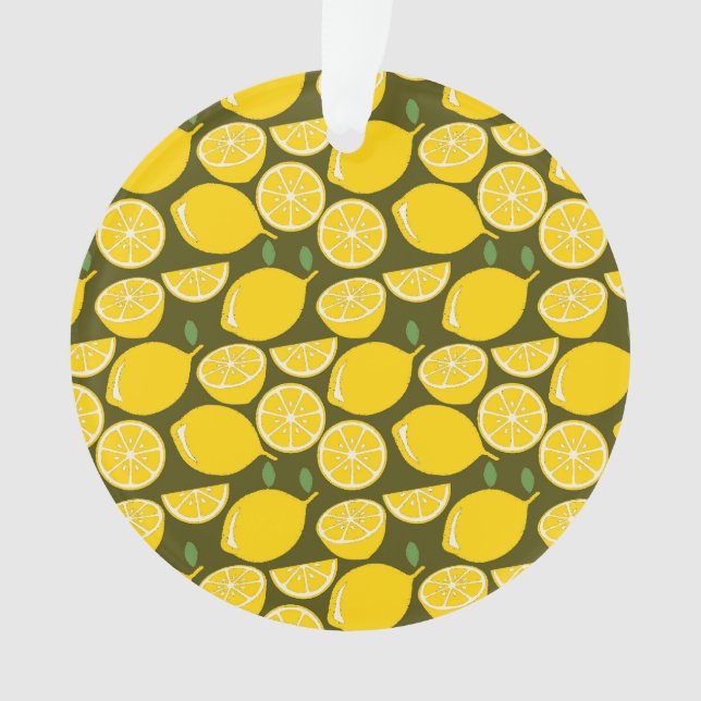 Lemon Yellow Modern Fun Cute Ornament (Front)