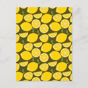 Lemon Yellow Modern Fun Cute Postcard