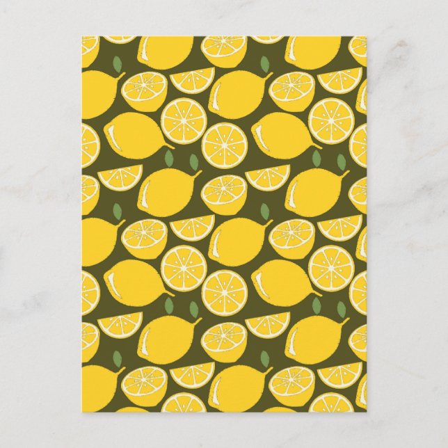 Lemon Yellow Modern Fun Cute Postcard (Front)