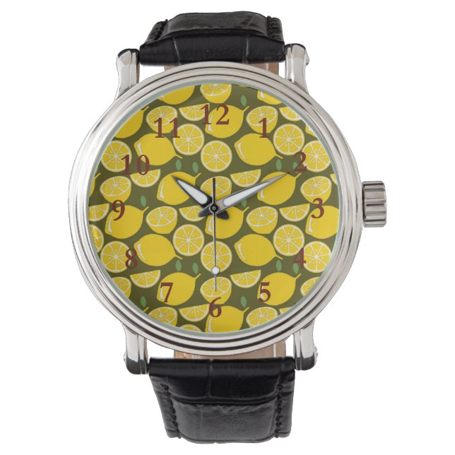 Lemon Yellow Modern Fun Cute Watch (Front)
