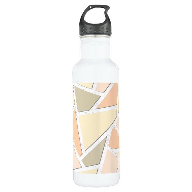 Lemon yellow mosaic pattern 710 ml water bottle (Front)