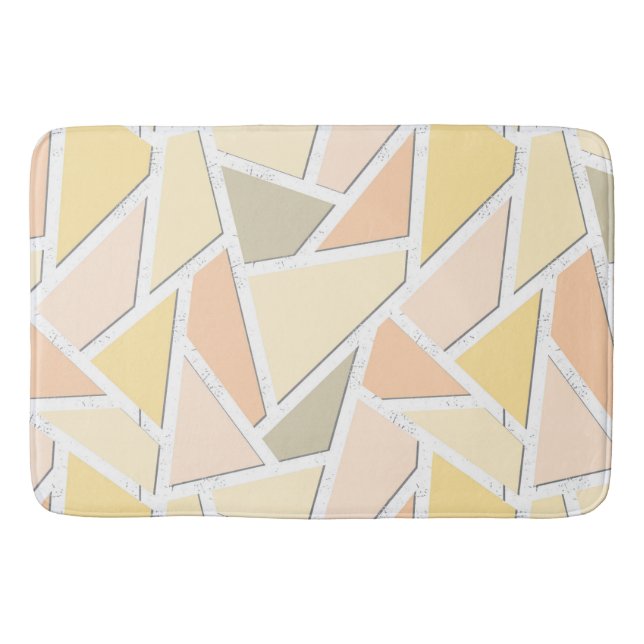 Lemon yellow mosaic pattern bath mat (Front)