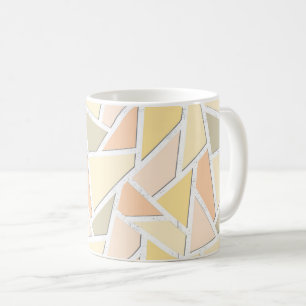 Lemon yellow mosaic pattern coffee mug