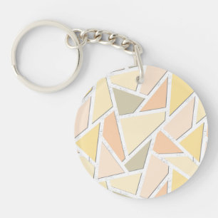 Lemon yellow mosaic pattern key ring
