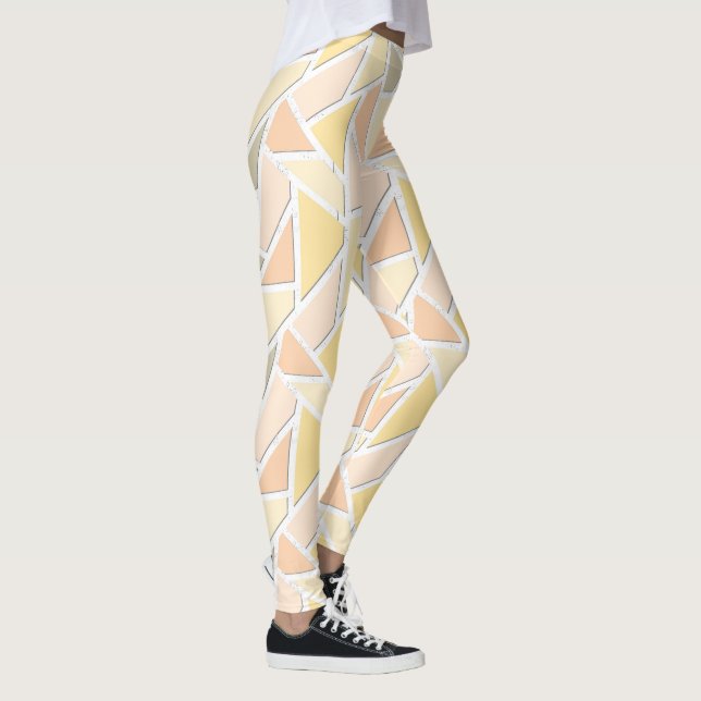 Lemon yellow mosaic pattern leggings (Right)