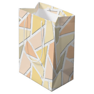 Lemon yellow mosaic pattern medium gift bag