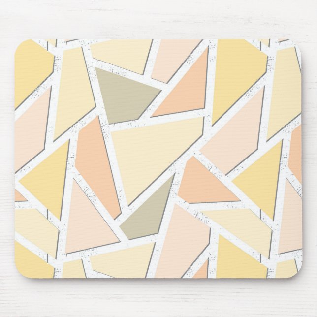Lemon yellow mosaic pattern mouse mat (Front)
