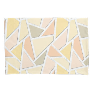 Lemon yellow mosaic pattern pillowcase