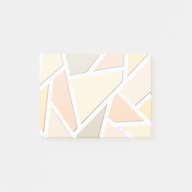 Lemon yellow mosaic pattern post-it notes (Front)
