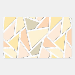 Lemon yellow mosaic pattern rectangular sticker