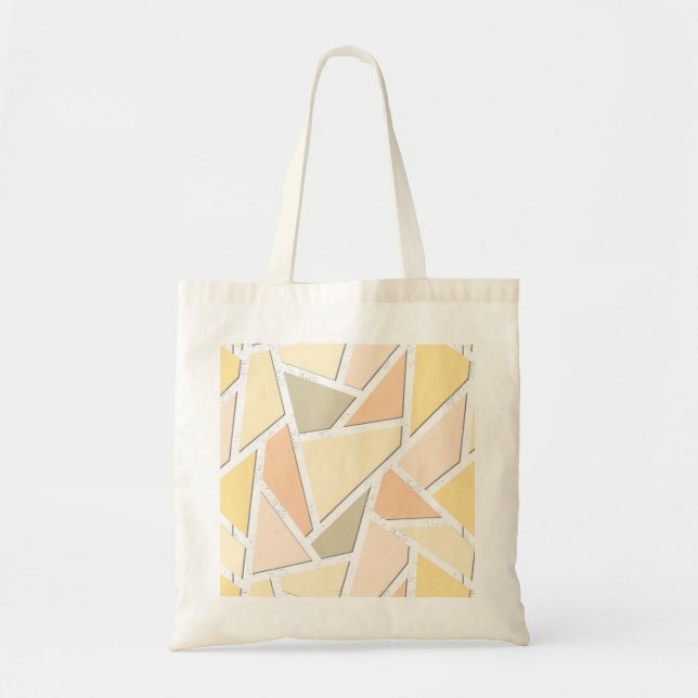 Lemon yellow mosaic pattern tote bag (Front)