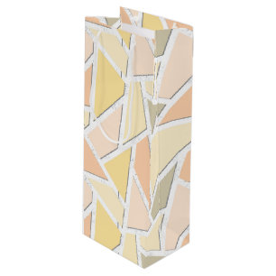 Lemon yellow mosaic pattern wine gift bag