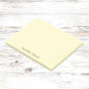 Lemon yellow name post-it notes