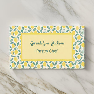 Lemon Yellow Pastry Chef Baker or Cook Profession Business Card