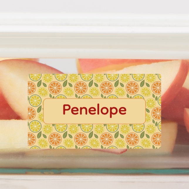 Lemon yellow pattern Labels with name (Affixed)