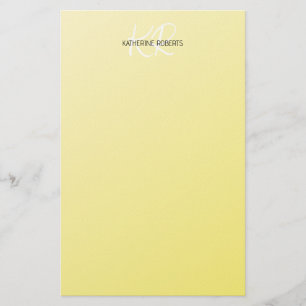 Lemon Yellow Personalised Stationery Paper