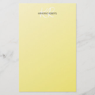 Lemon Yellow Personalised Stationery Paper