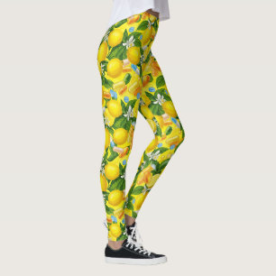 Lemon Yellow & Pills Healthcare Pattern Leggings