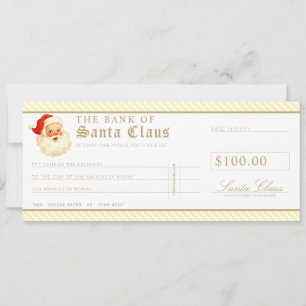 Lemon Yellow Santa Cheque Gift Voucher Card
