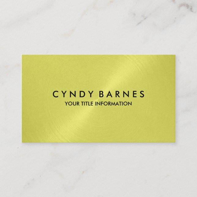Lemon Yellow Sheen Business Card (Front)