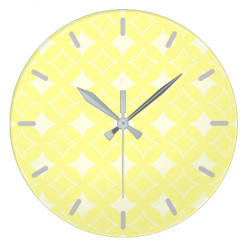 Image of Lemon yellow shippo pattern Large Clock