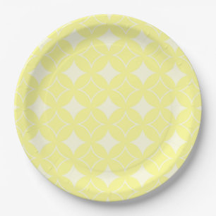 Lemon yellow shippo pattern paper plate