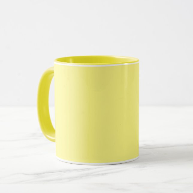 Lemon yellow, solid colour, mug (Front Left)