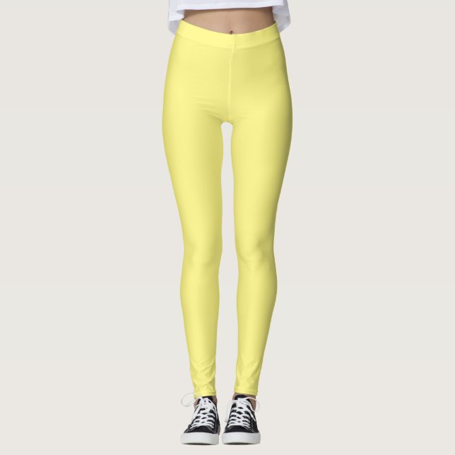 lemon yellow, solid colour, solid colour leggings (Front)