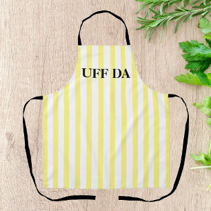 Lemon Yellow Striped Uff Da All-Over Print Apron