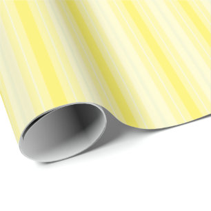 Lemon Yellow Stripes Wrapping Paper