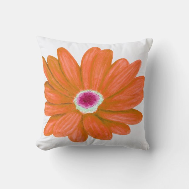 Lemon Yellow Summer Floral Throw Pillow (Front)