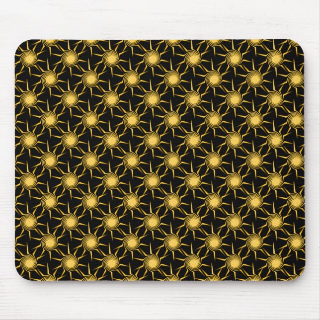 Lemon Yellow Swirling Suns Mousepad (Front)