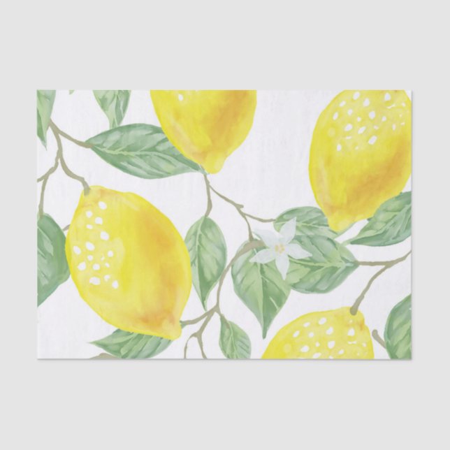 Lemon Yellow Tissue Paper Decoupage (Front)